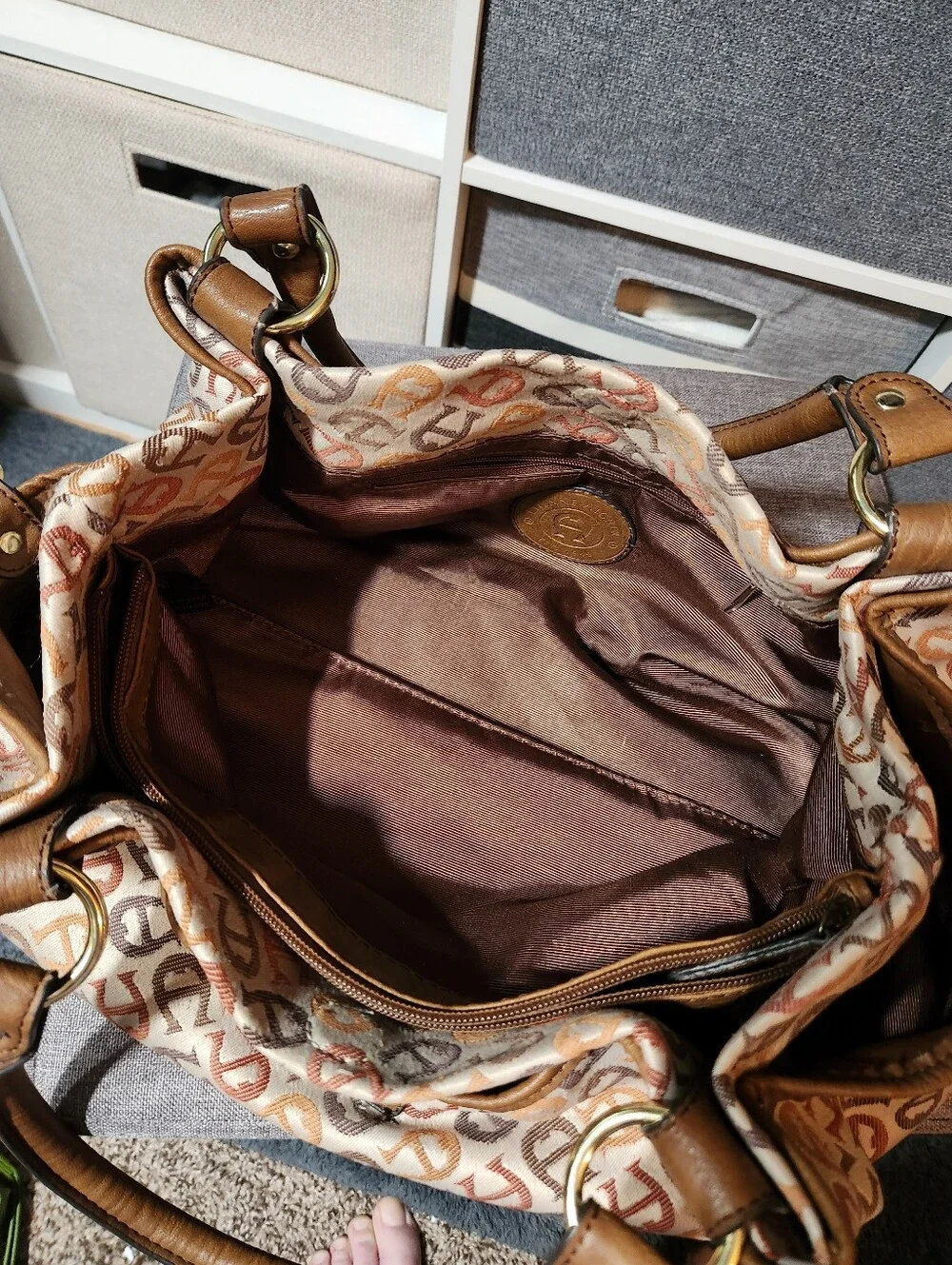 Etienne Aigner Vintage Signature Jacquard Satchel